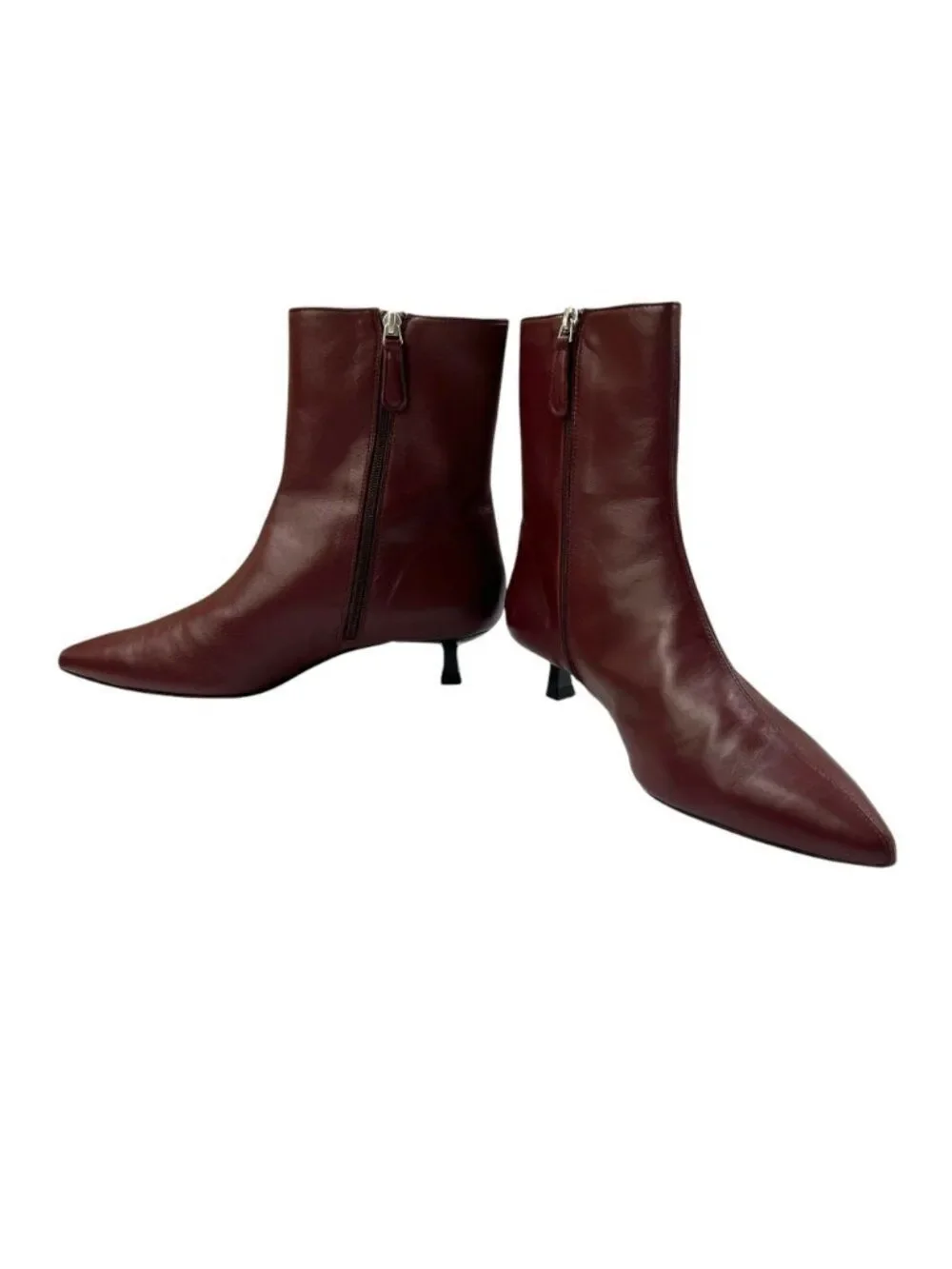 Freda Salvador NWOB Lanna Burgundy Leather Pointed-Toe Ankle Boots Size 10